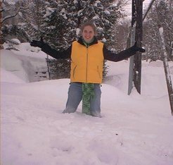 the snow comes up to my knees