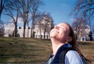 jenny relishing the spring at
Swat, 2001